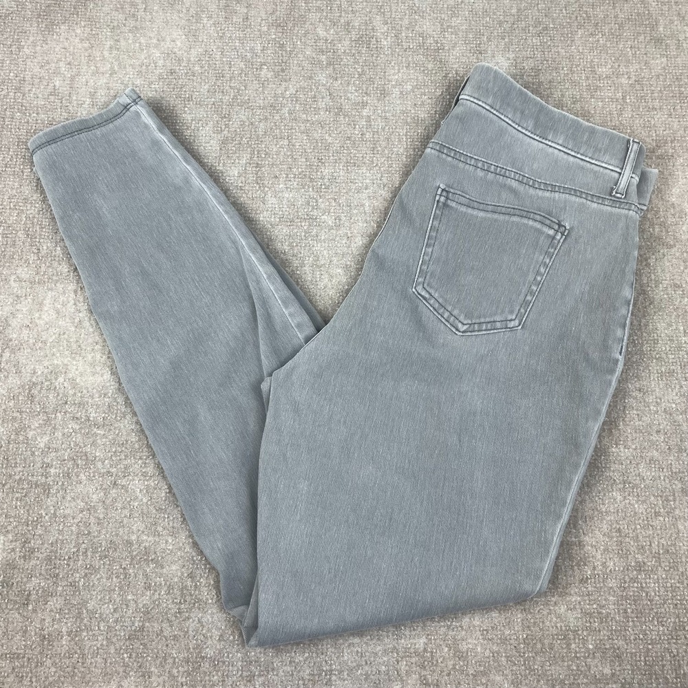 Time And Tru Pants Womens Large 12-14 Gray Cotton Stretch High Rise Skinny Leg